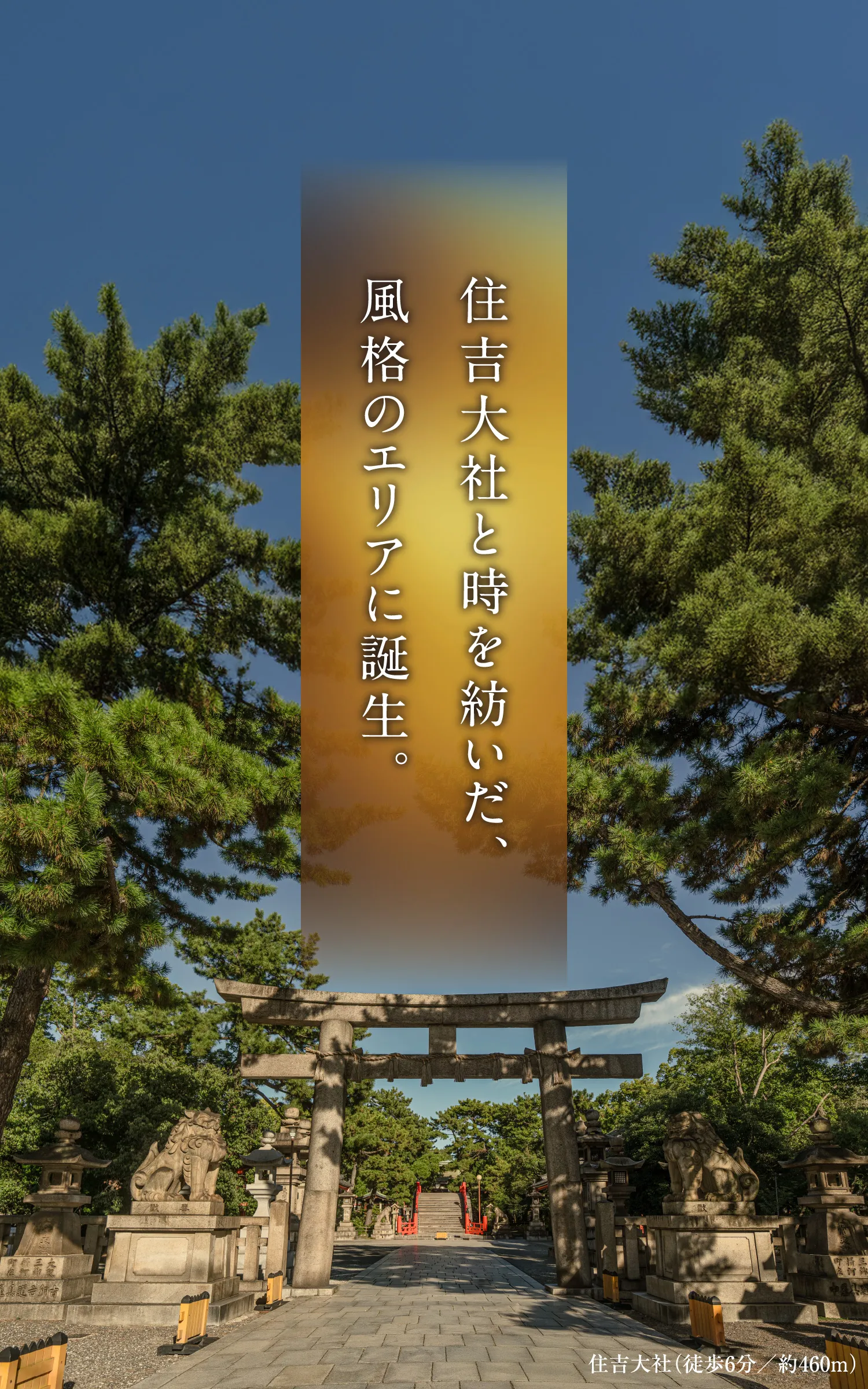 住吉大社と時を紡いだ、風格のエリアに誕生。