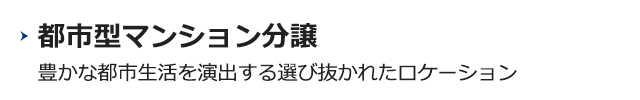 都市型マンション分譲 豊かな都市生活を演出する選び抜かれたロケーション