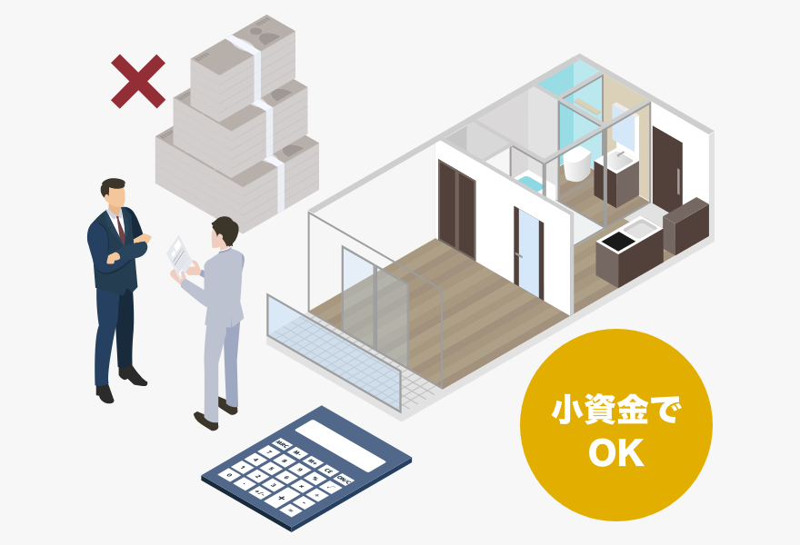 一部屋から購入でき、少ない自己資金で投資可能-図